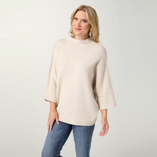 Heavenly-Luxe Stitch Detail Funnel Neck.