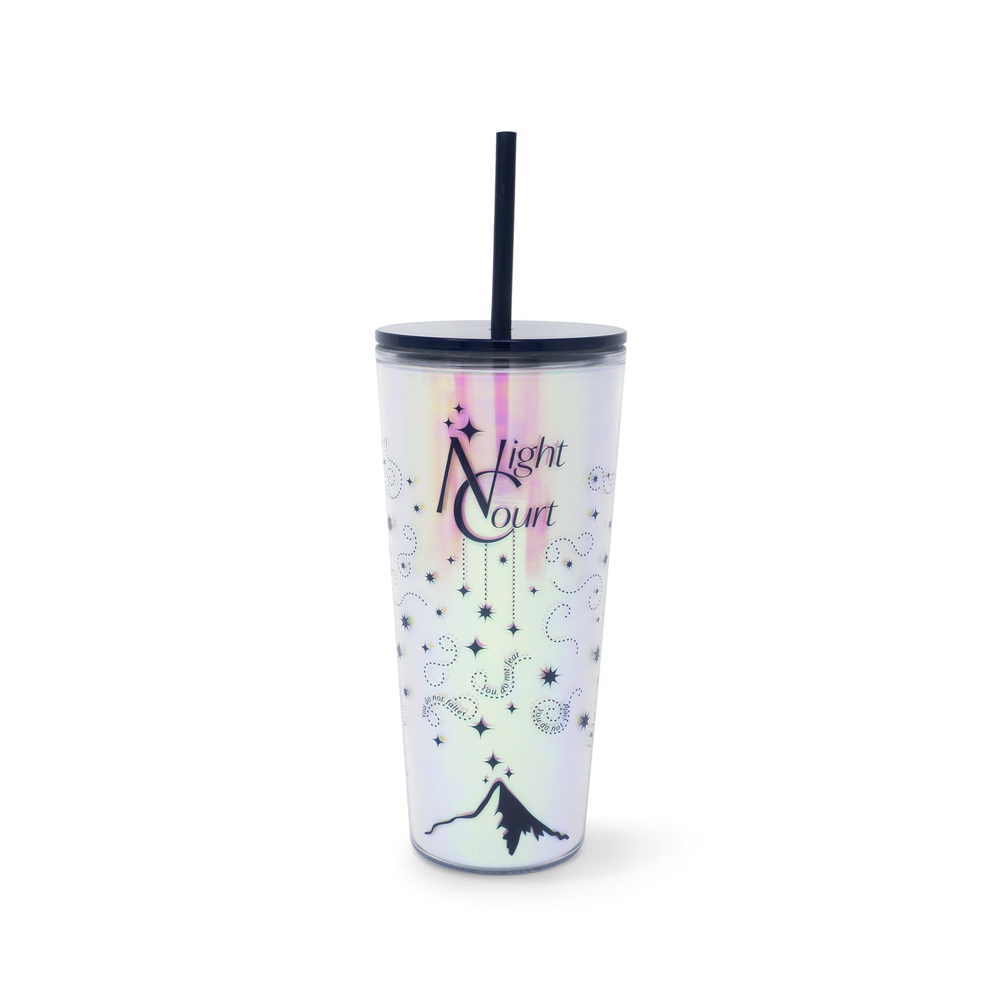 Acrylic Tumbler with Straw, Night Court