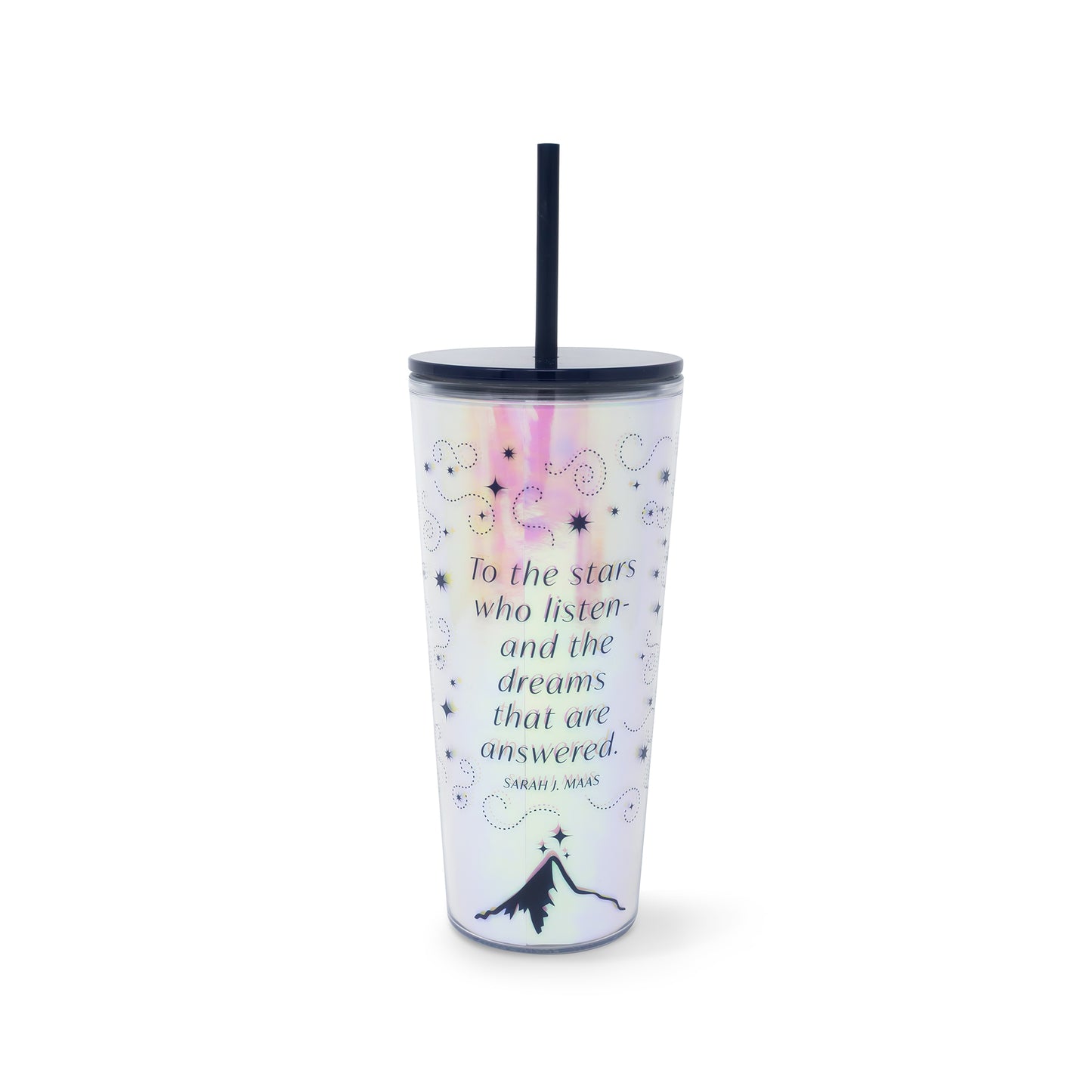 Acrylic Tumbler with Straw, Night Court