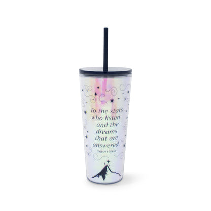 Acrylic Tumbler with Straw, Night Court