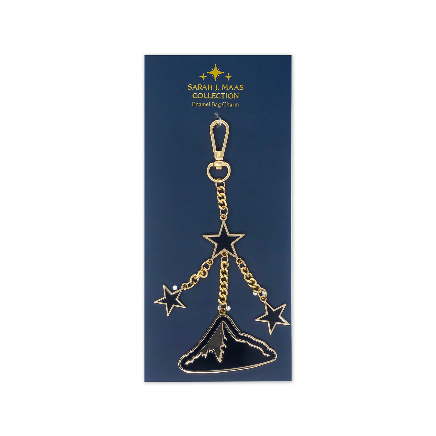 Enamel Bag Charm, Mountains and Stars