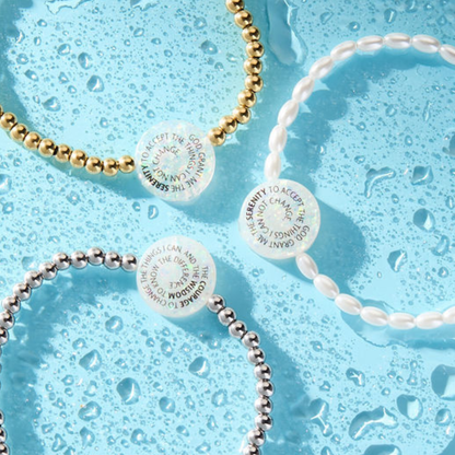 Holy Water Bracelet - HOLY WATER SERENITY PRAYER BRACELET: Crystal Pearl