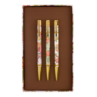 Laura Ashley Pen Set of 3 - Romantic Cottage