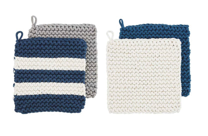 Navy Blue Crochet Potholder set