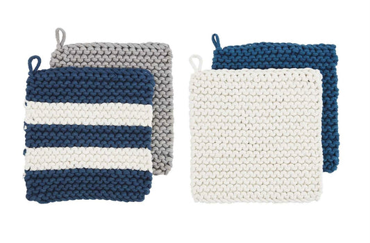 Navy Blue Crochet Potholder set