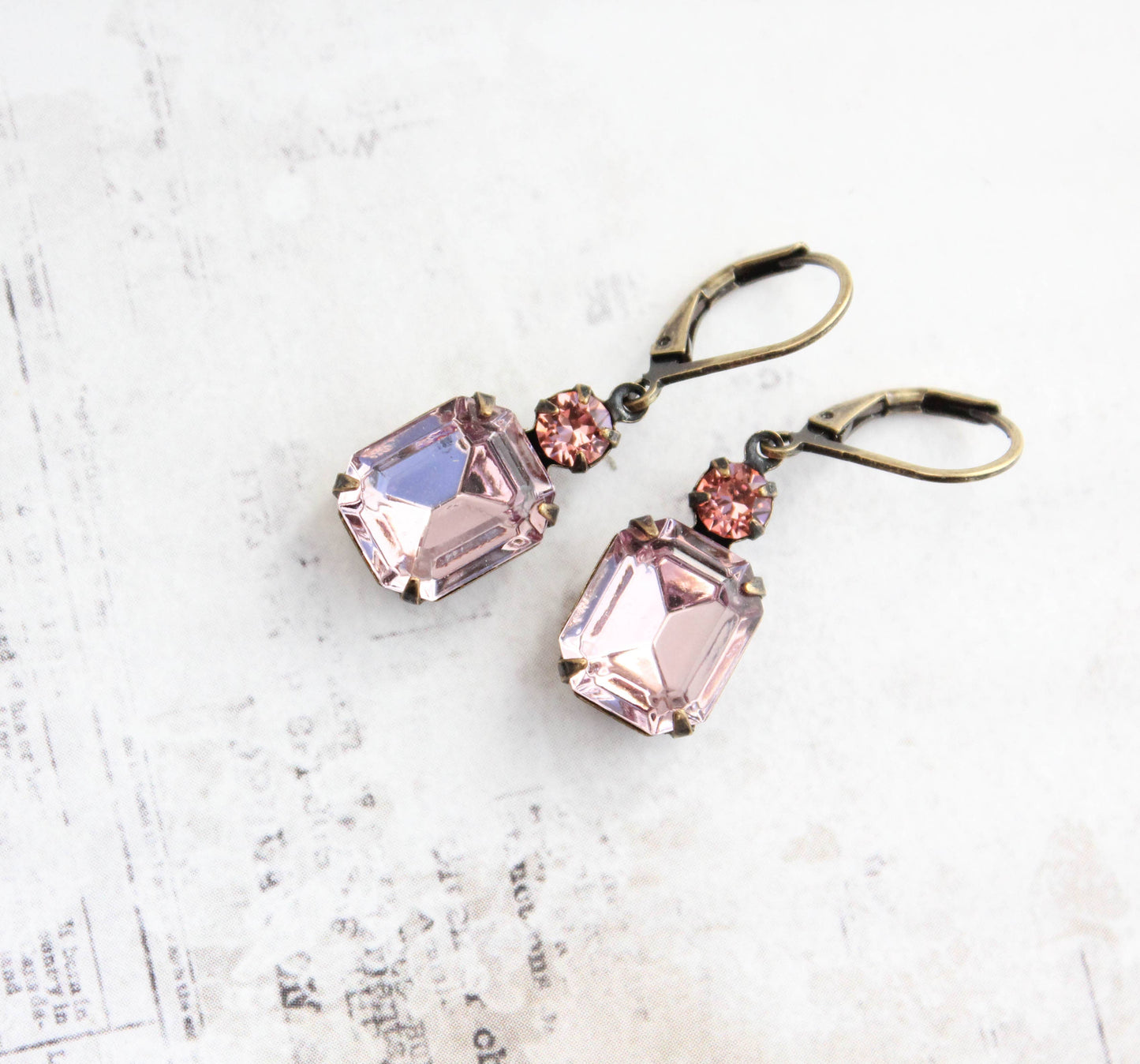 A Pocket of Posies - Dusty Rose Pink Earrings | Vintage Glass Jewels | Small Drop