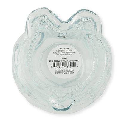 Core Home - 20oz Figural Glass Doodle Tumbler - Blue Hat