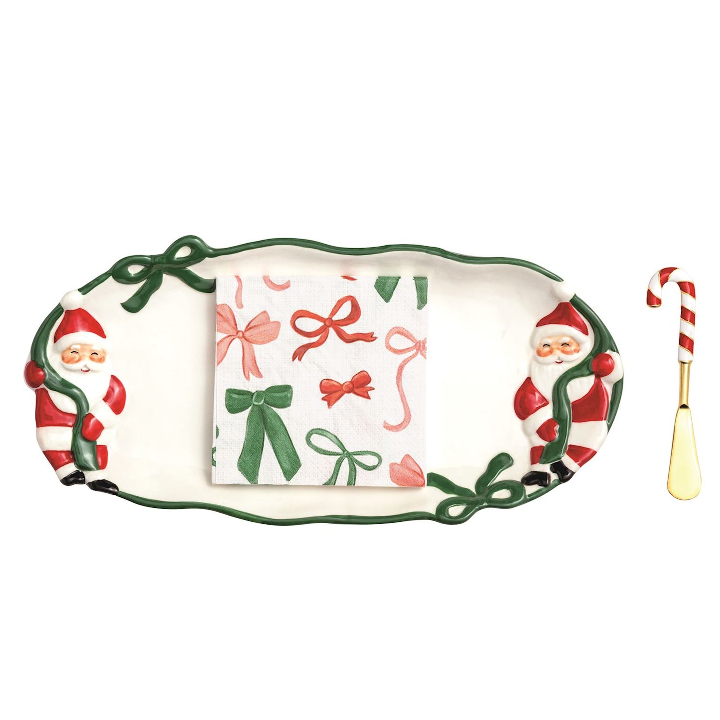 Santa with bow Hostess Set