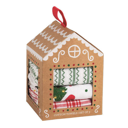 House Box of 3 Dishtowels, Christmas