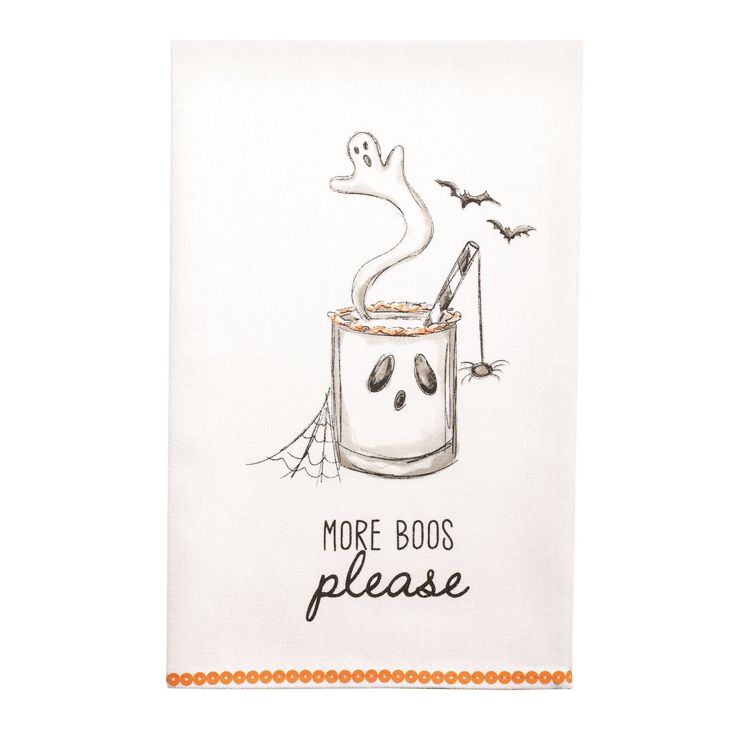 Halloween Guest Towel with Glitter Trim