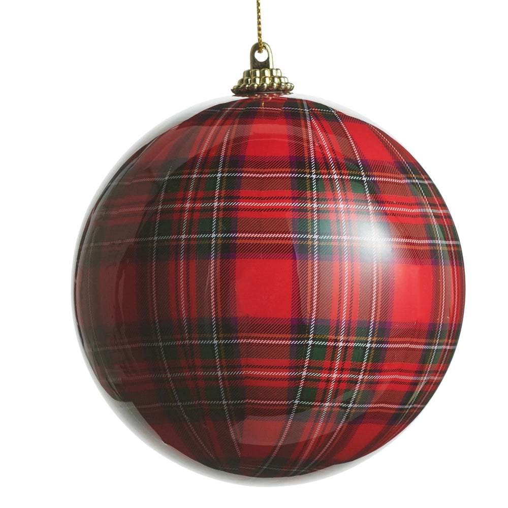 Plaid Paper Mache ornaments, 4"