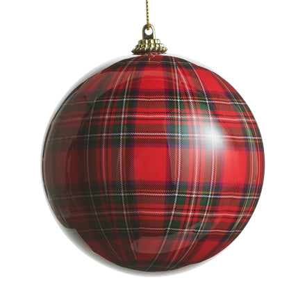 Plaid Paper Mache ornaments, 4"
