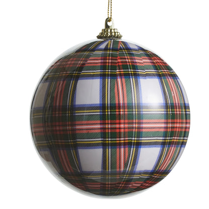 Plaid Paper Mache ornaments, 4"