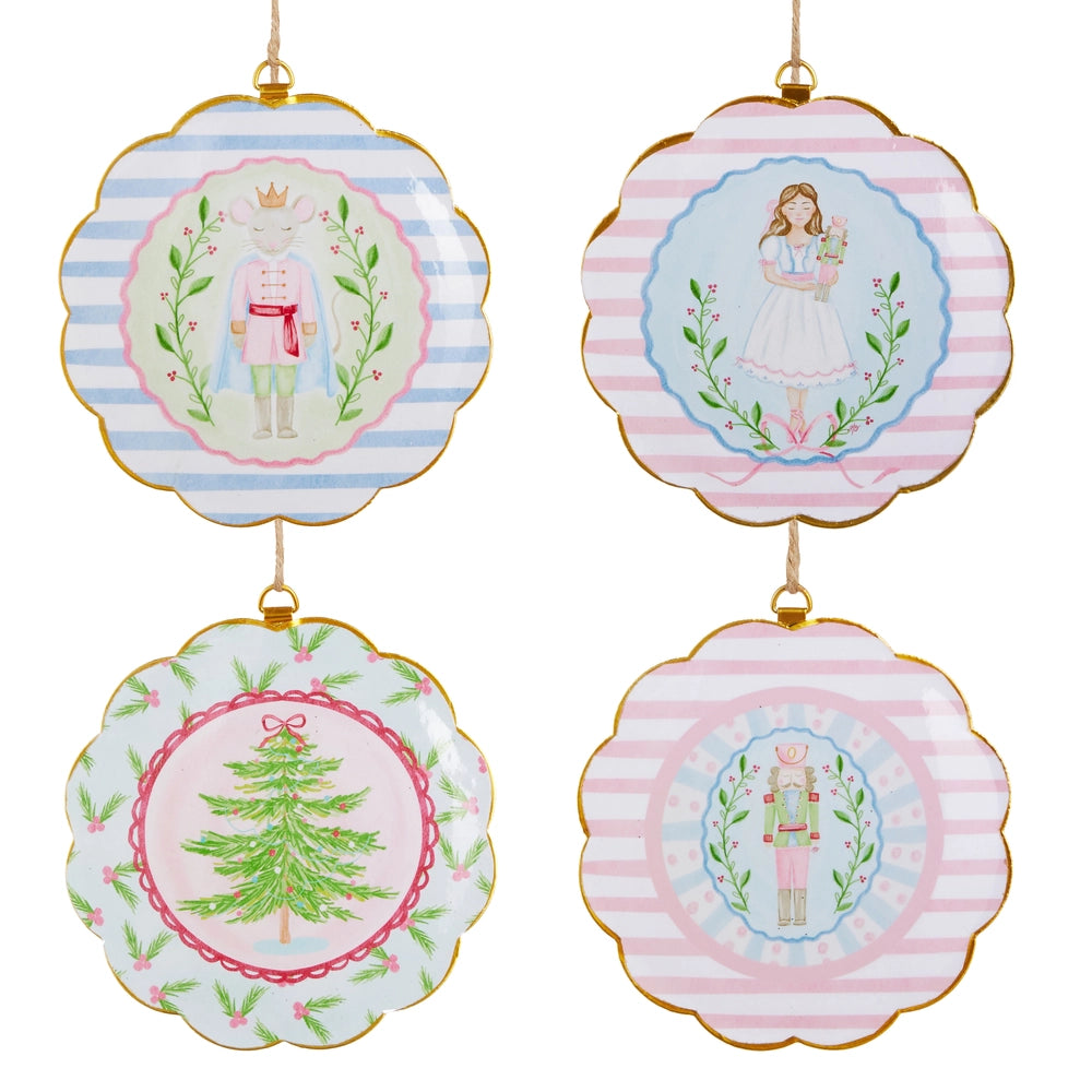 Pastel 6" Nutcracker Tin Ornaments