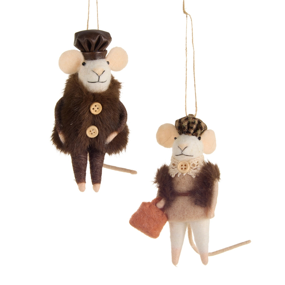 Beret Faux Fur Coat Mice