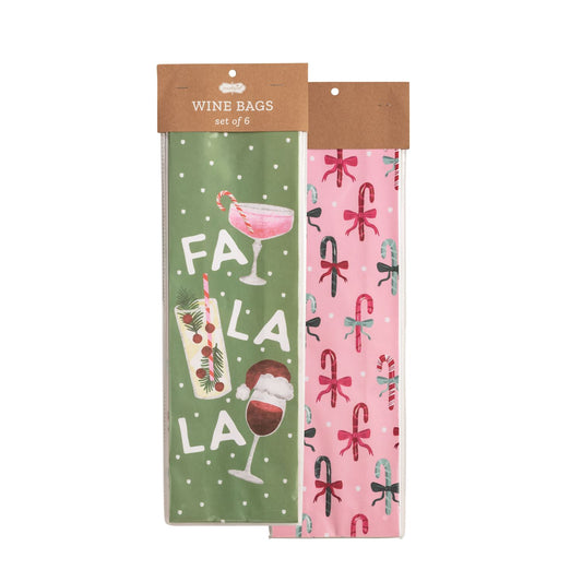 Christmas Themed Wine Bags