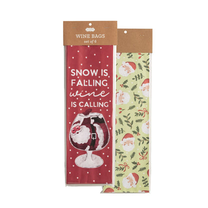 Christmas Themed Wine Bags