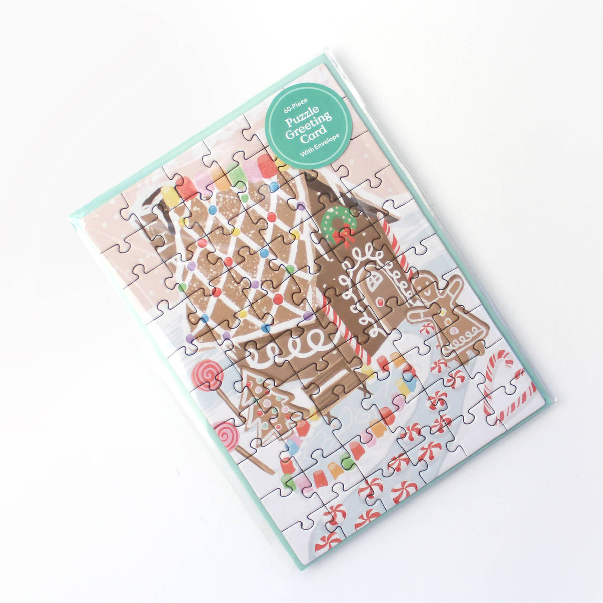 Inklings Paperie - Puzzle Greeting Card - Gingerbread House