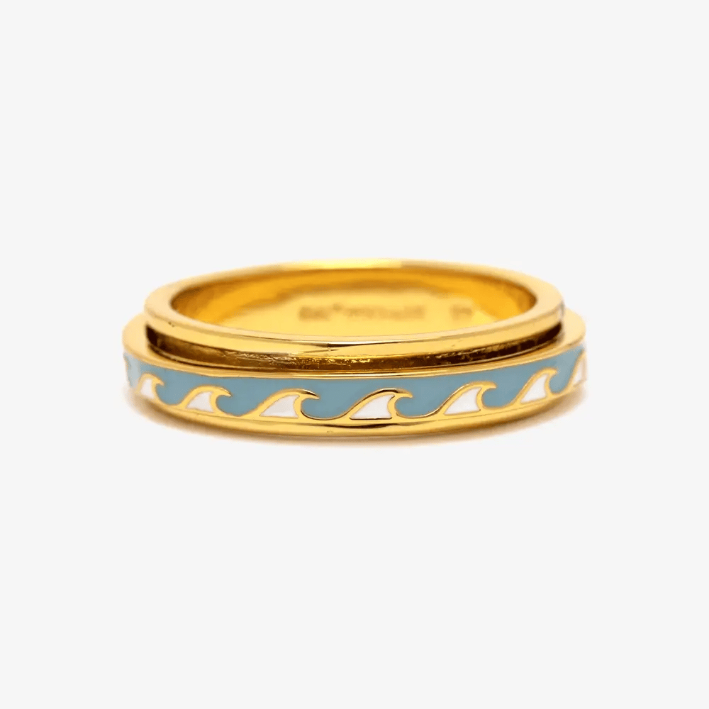 Enamel Wave Fidget Band Ring by Pura Vida