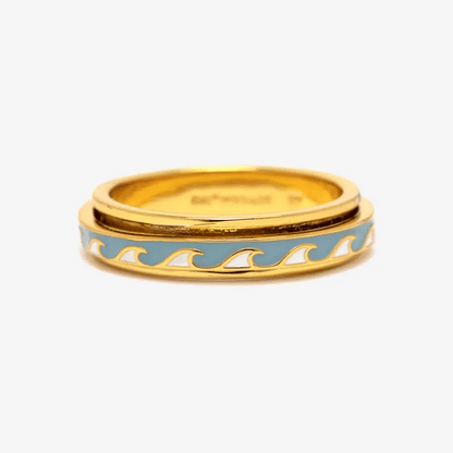 Enamel Wave Fidget Band Ring by Pura Vida