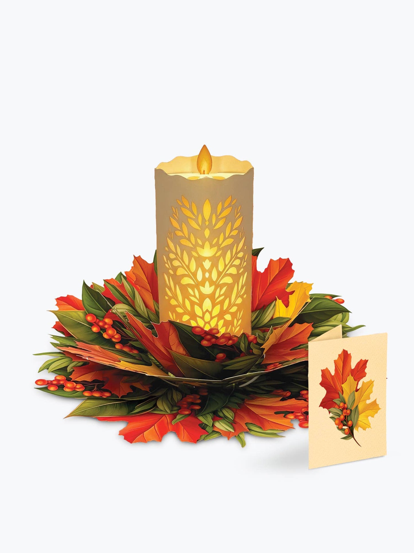 Fall Candle with Lights