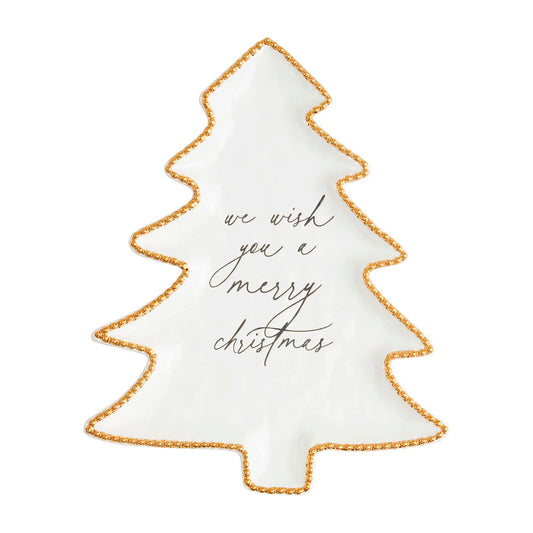 Merry Christmas Tree Shaped Platter