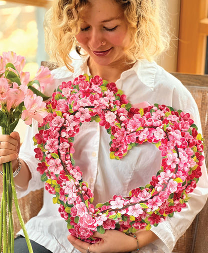 Cherry Blossom Wreath Pop-up Greeting Card