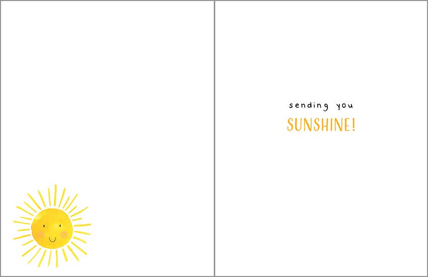 GINA B DESIGNS - Thinking of You Greeting Card - Smiling Sun