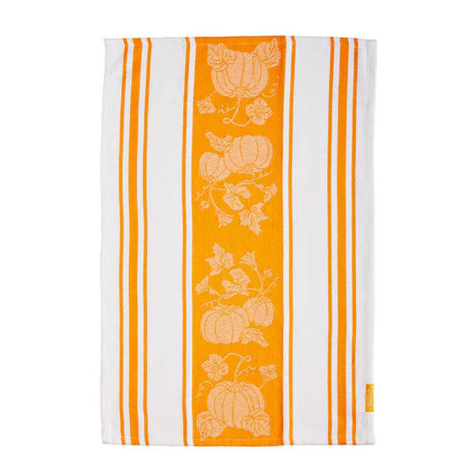 Tea Towel Pumpkin Jacquard Stripe