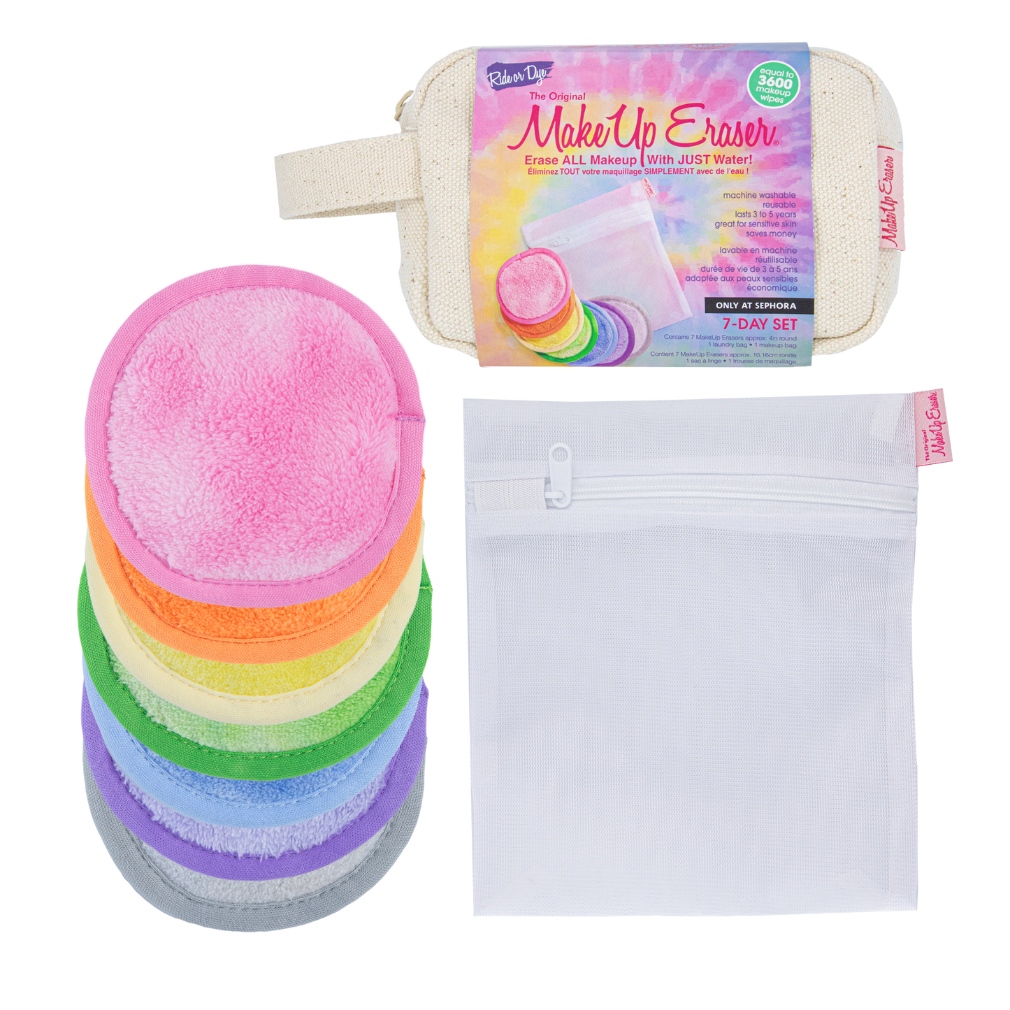 MakeUp Eraser - Ride Or Dye 7-Day Set with Cosmetic Bag