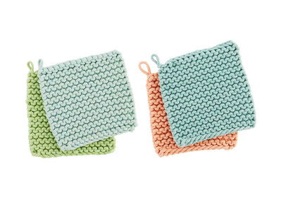 Pastel Green Crochet Potholder set