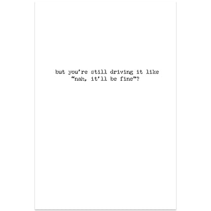Check Engine Light..Trash Talk Cards