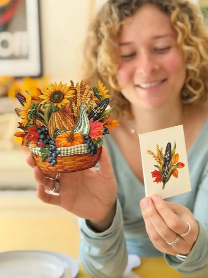 MIni Golden Harvest Pop-up Fall Basket Card