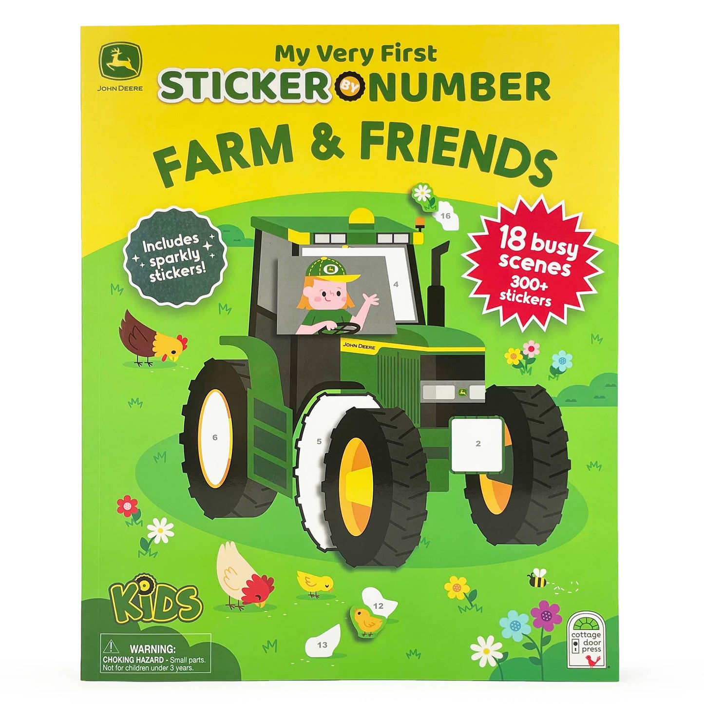 Cottage Door Press - First Sticker by Number John Deere Kids Farm & Friends
