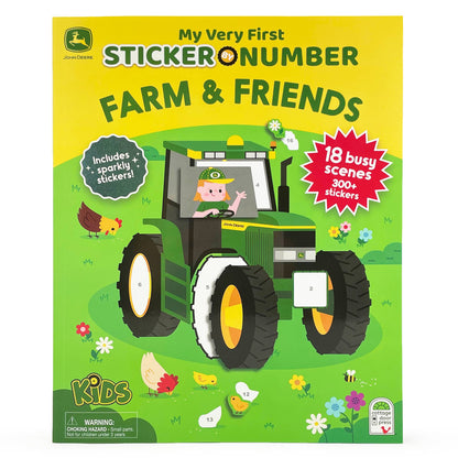 Cottage Door Press - First Sticker by Number John Deere Kids Farm & Friends