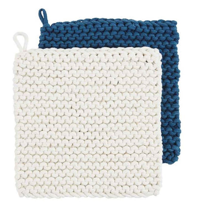 Navy Blue Crochet Potholder set