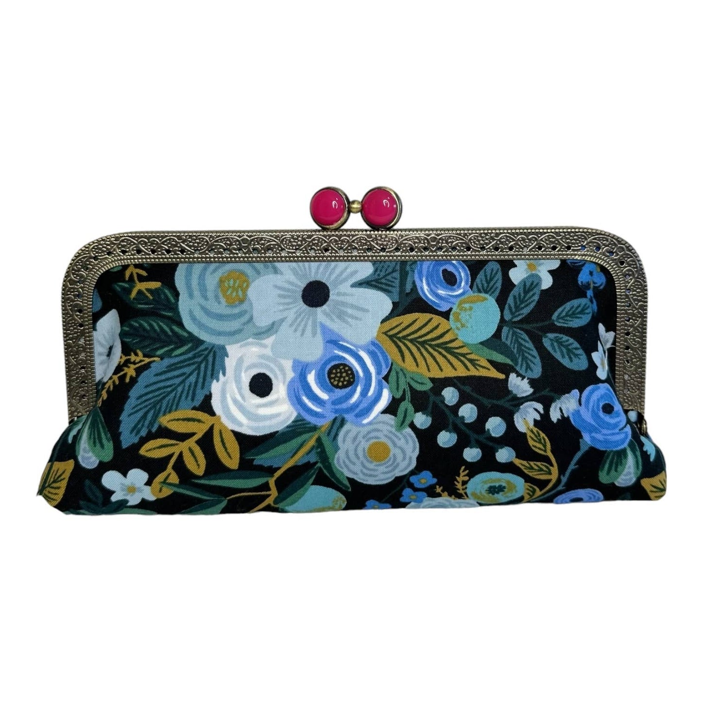 Clutch-Garden Party Blue: Hot Pink