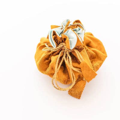 Travel Jewelry Bag Large- Mustard/Mint
