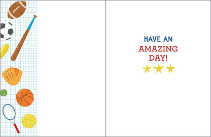 GINA B DESIGNS - Birthday Greeting Card - All Star Sports