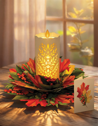 Fall Candle with Lights