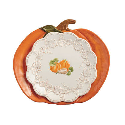 Nest of 2 Pumpkin Platters