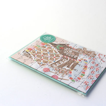 Inklings Paperie - Puzzle Greeting Card - Gingerbread House