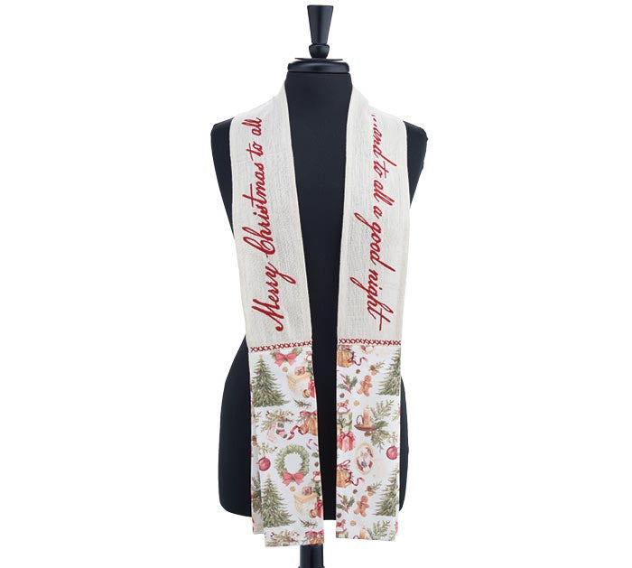OVER THE SHOULDER CHRISTMAS TEA TOWEL