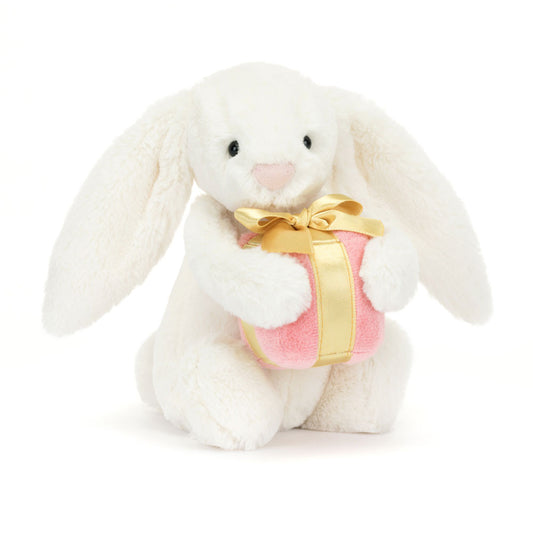 Small JellyCat Bashful Bunny with Present