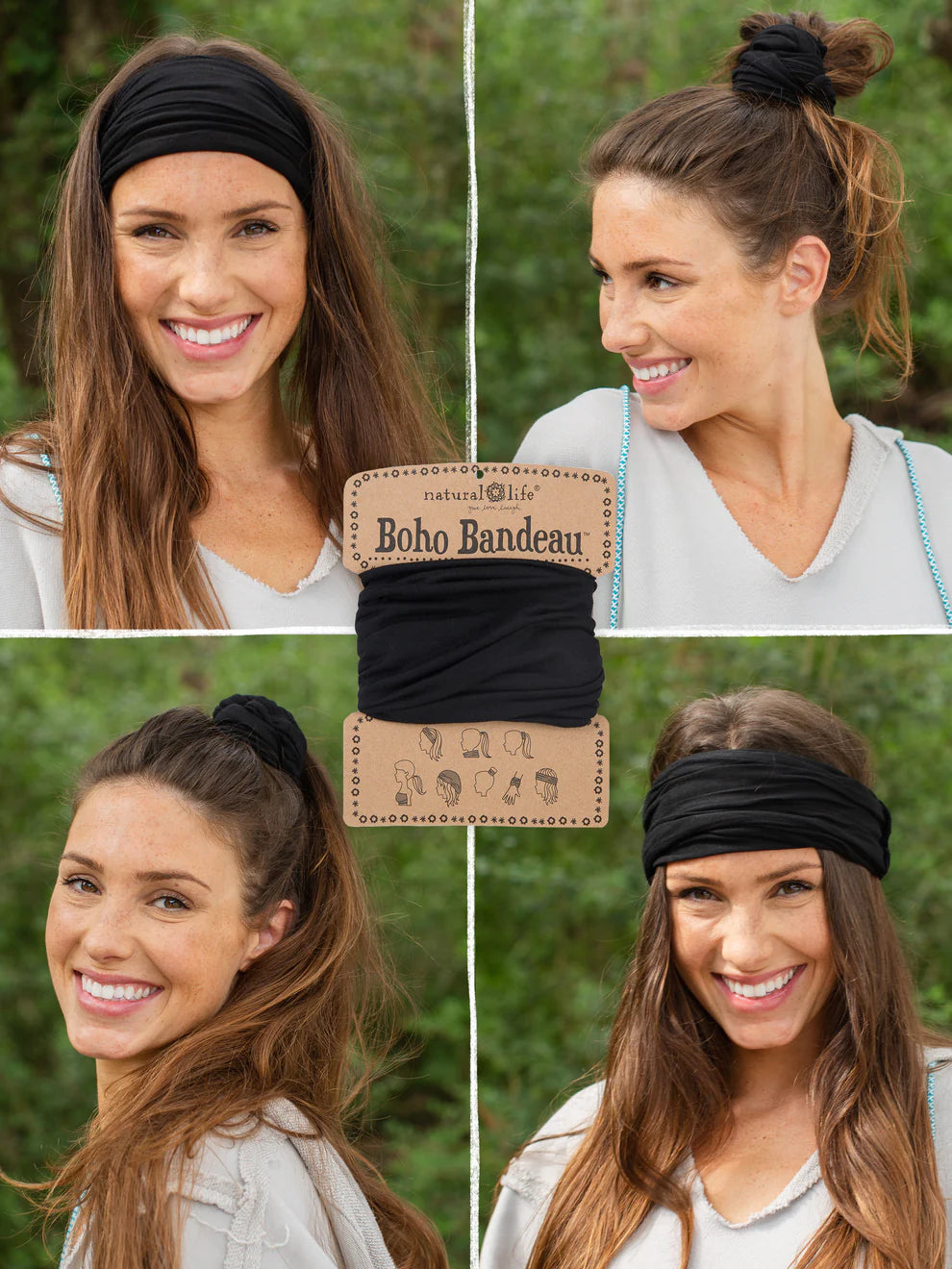 Boho Bandeau Solid Black