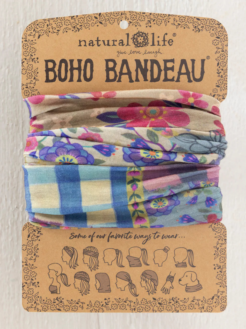Gingham Floral Patchwork Boho Bandeau