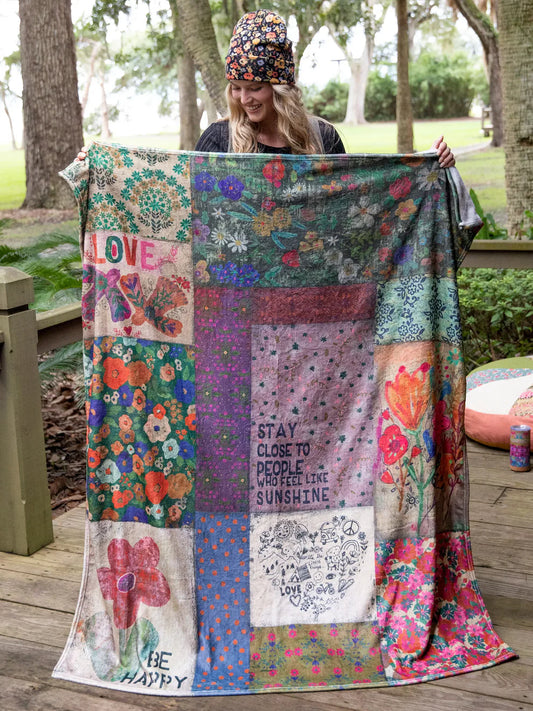 Reversible Cozy Blanket Block Patchwork