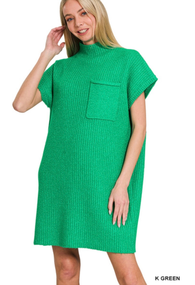Mock Turtleneck Sweater Dress