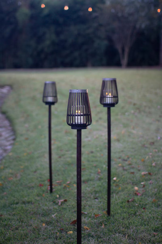 Brown Bamboo Lantern Garden Stake