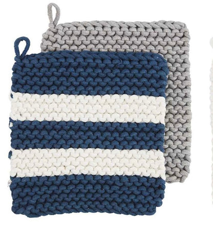 Navy Blue Crochet Potholder set